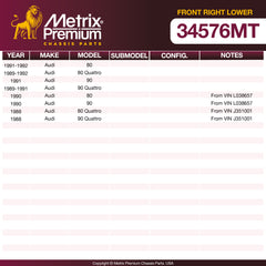 Metrix Premium Chassis Parts Front Right Lower Ball Joint 34576MT OEM fit auto parts