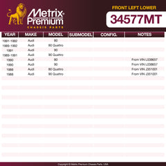 Metrix Premium Chassis Parts Front Left Lower Ball Joint 34577MT OEM fit auto parts