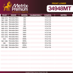 Metrix Premium Front Lower Ball Joint 34948MT OEM fit spare parts
