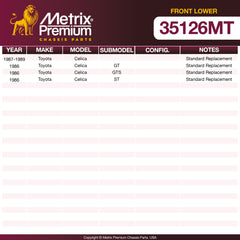 Metrix Premium Chassis Parts Front Lower Ball Joint 35126MT OEM fit auto parts