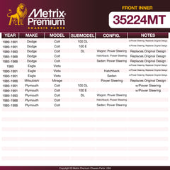 Metrix Premium Front Inner Tie Rod End 35224MT OEM fit spare parts