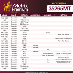 Metrix Premium Front Upper Ball Joint 35265MT OEM fit spare parts
