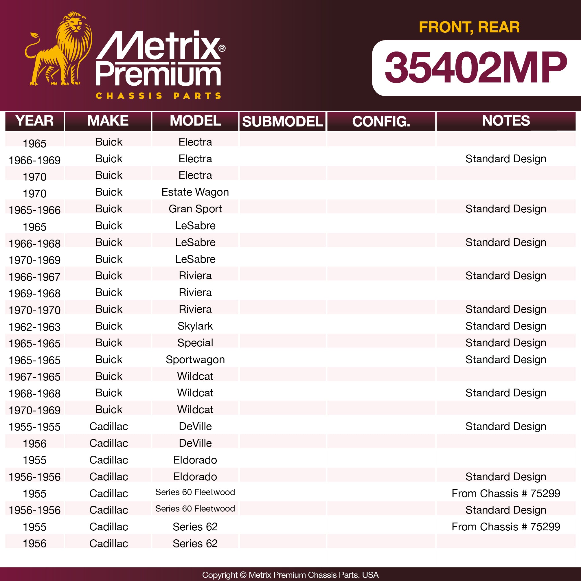 Metrix Premium Chassis Parts Front Stabilizer Bar Link Kit 35402MP aftermarket car parts