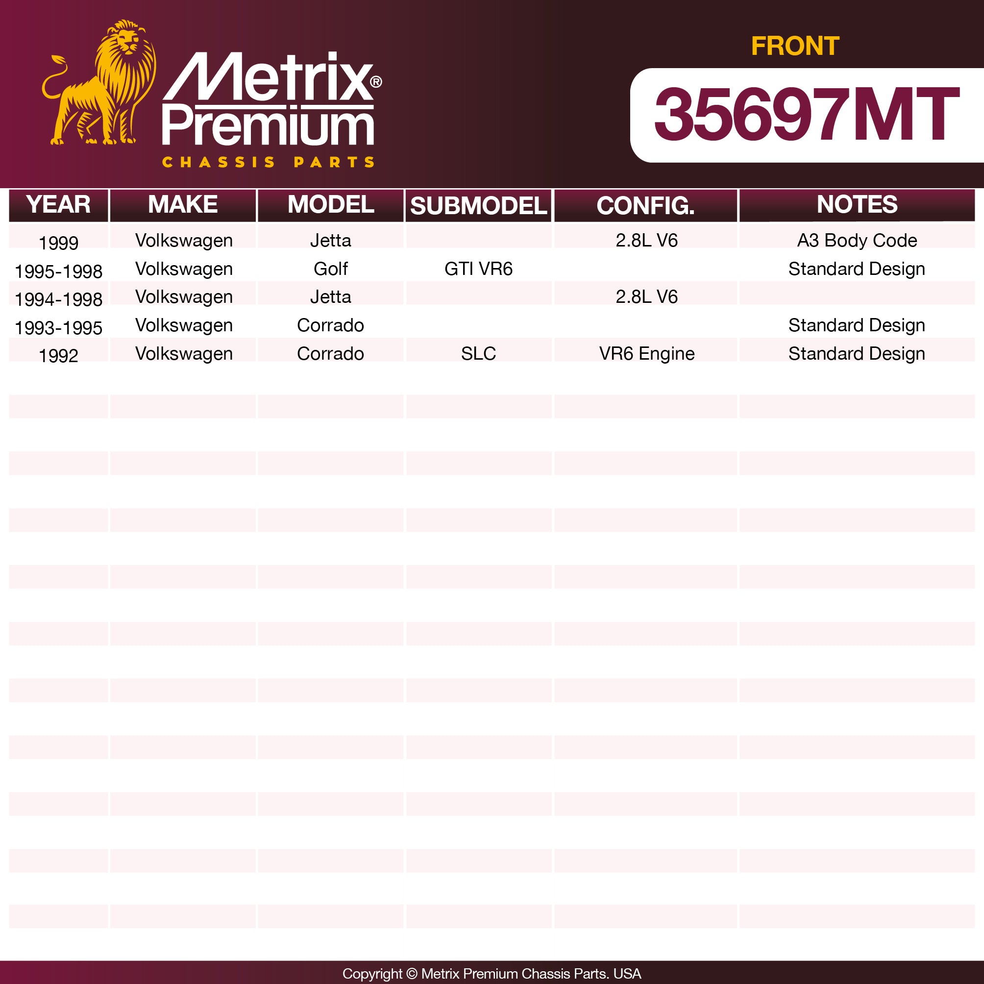 Metrix Premium Chassis Parts Front Stabilizer Bar Link 35697MT OEM fit auto parts