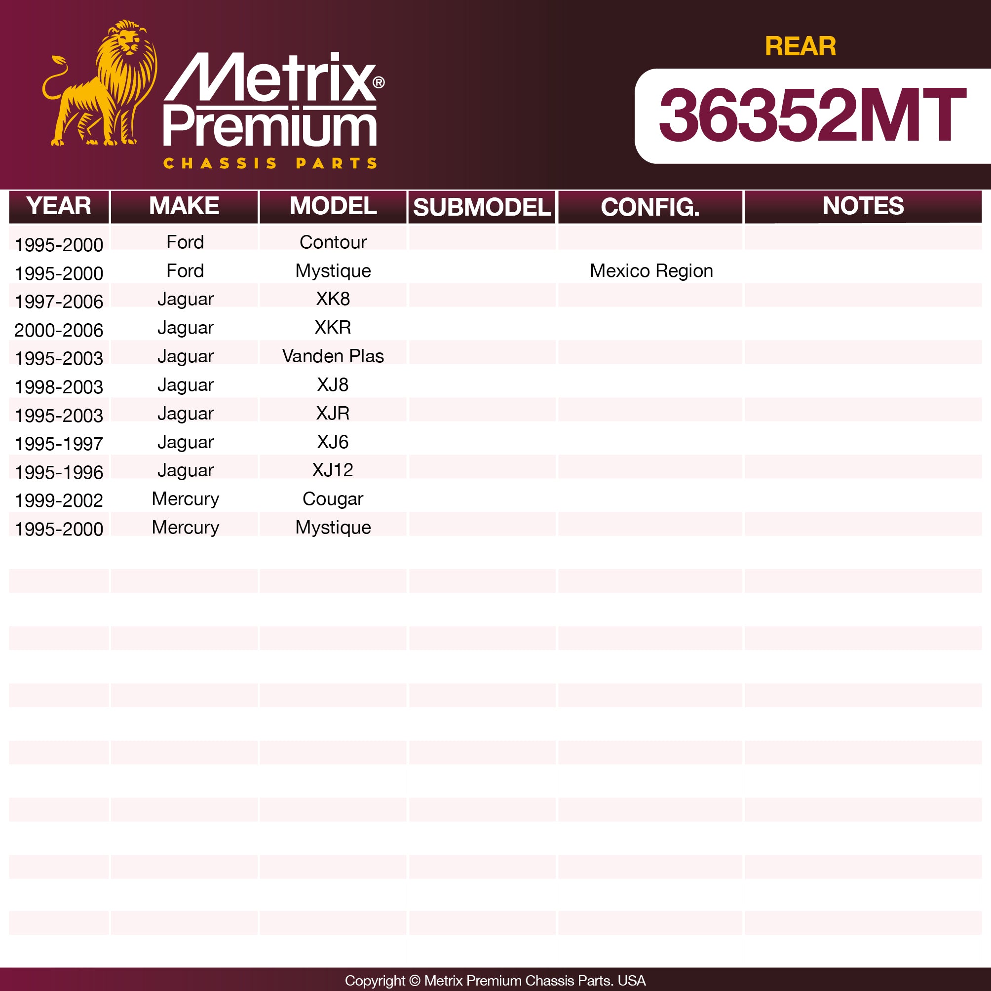 Metrix Premium Chassis Parts Rear Stabilizer Bar Link 36352MT aftermarket car parts