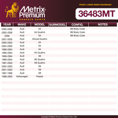 Metrix Premium Chassis Parts Front Lower Inner Rearward Control Arm Bushing 36483MT aftermarket car parts