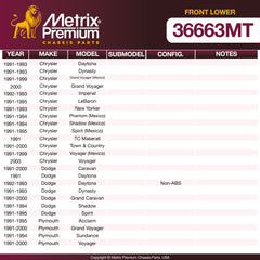 Metrix Premium Front Lower Ball Joint 36663MT OEM fit spare parts