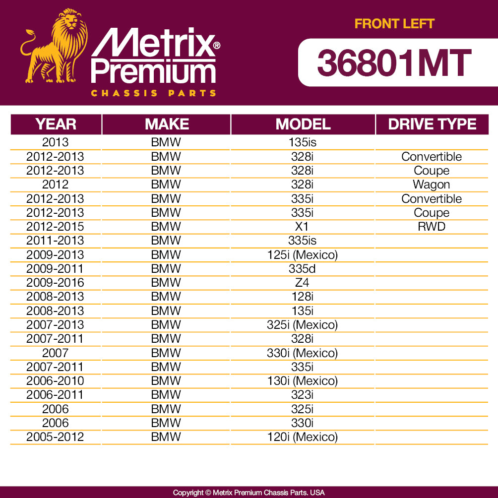 Metrix Premium Front Left Stabilizer Bar Link 36801MT OEM fit auto parts fitment compability