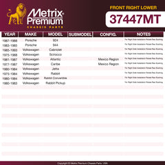 Metrix Premium Chassis Parts Front Right Lower Control Arm and Ball Joint Assembly 37447MT OEM fit auto parts