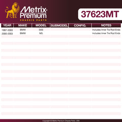 Metrix Premium Chassis Parts Drag Link 37623MT OEM fit auto parts