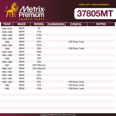 Metrix Premium Chassis Parts Front Left Lower Rearward Control Arm Bushing 37805MT aftermarket car parts