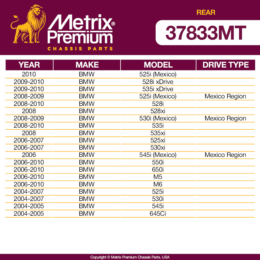 Metrix Premium Rear Stabilizer Bar Link 37833MT OEM fit auto parts fitment compability