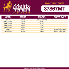 Metrix Premium Front Right Outer Tie Rod End 37867MT OEM fit auto parts fitment compability