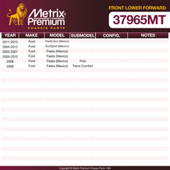 Metrix Premium Chassis Parts Front Lower Forward Axle Support Bushing 37965MT OEM fit auto parts
