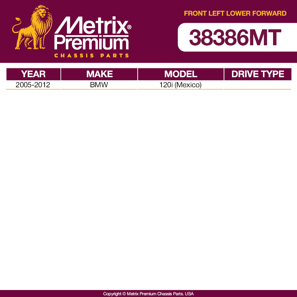Metrix Premium Front Left Lower Forward Control Arm and Ball Joint Assembly 38386MT OEM fit spare parts