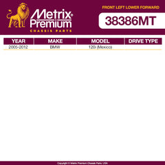 Metrix Premium Front Left Lower Forward Control Arm and Ball Joint Assembly 38386MT OEM fit spare parts