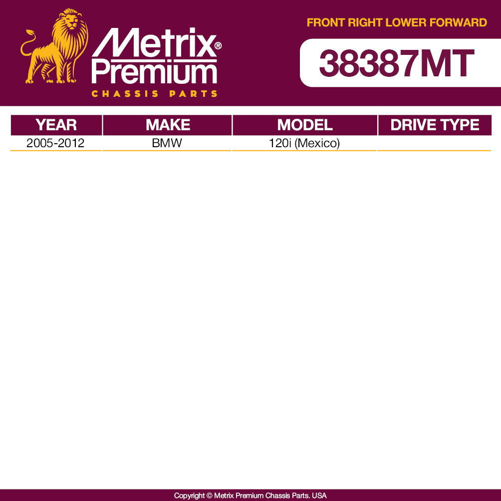 Metrix Premium Front Right Lower Forward Control Arm and Ball Joint Assembly 38387MT OEM fit spare parts