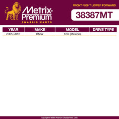 Metrix Premium Front Right Lower Forward Control Arm and Ball Joint Assembly 38387MT OEM fit spare parts