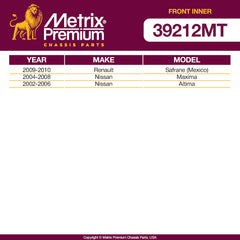 Metrix Premium Front Inner Tie Rod End 39212MT OEM fit auto parts fitment compability