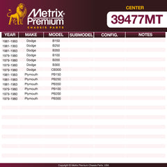 Metrix Premium Chassis Parts Center Drag Link 39477MT aftermarket car parts