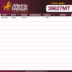 Metrix Premium Chassis Parts Front Inner Tie Rod End 39627MT OEM fit auto parts