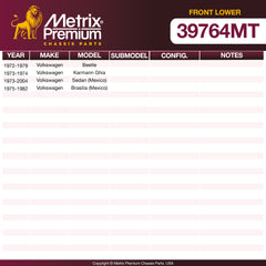Metrix Premium Chassis Parts Front Lower Ball Joint 39764MT OEM fit auto parts
