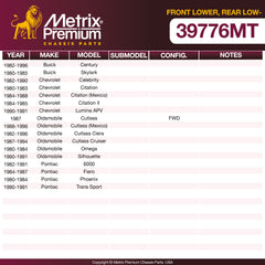 Metrix Premium Front Lower Ball Joint 39776MT OEM fit spare parts