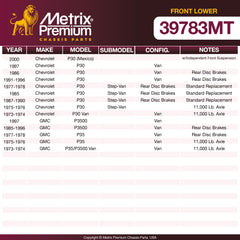 Metrix Premium Chassis Parts Front Lower Ball Joint 39783MT OEM fit auto parts