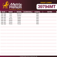 Metrix Premium Front Lower Ball Joint 39794MT OEM fit spare parts