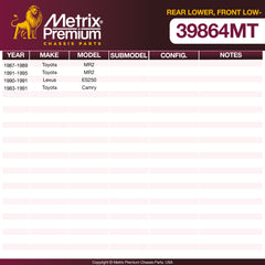 Metrix Premium Chassis Parts Rear Lower Ball Joint 39864MT OEM fit auto parts