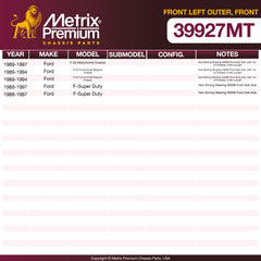 Metrix Premium Chassis Parts Front Left Outer Tie Rod End 39927MT aftermarket car parts