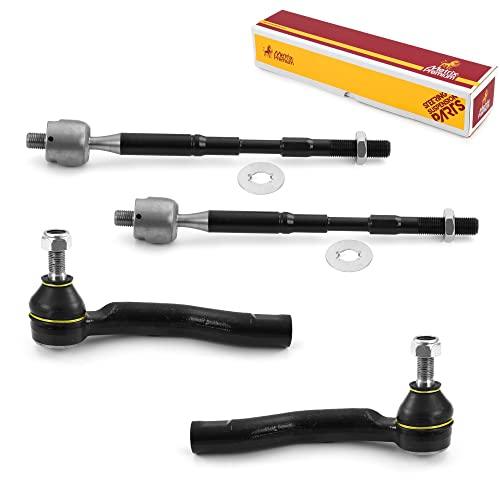 4 PCS Inner and Outer Tie Rod End Kit EV470, ES80432, ES80431 Fits 2003-2008 Toyota Corolla - Metrix Premium Chassis Parts