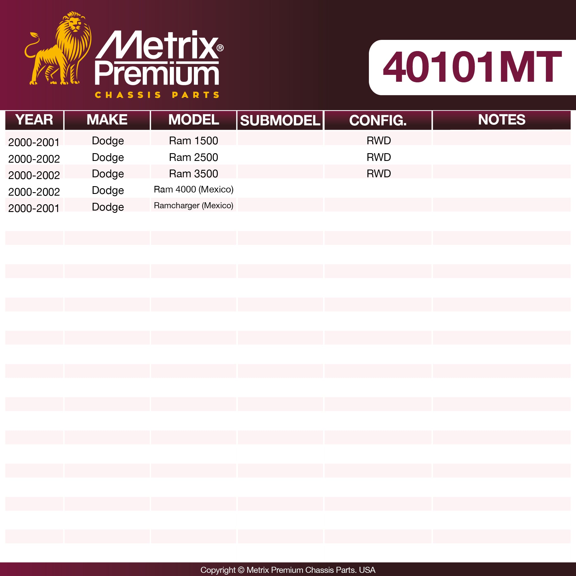 Metrix Premium Pitman Arm 40101MT OEM fit spare parts