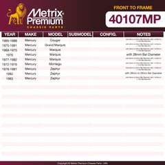 Metrix Premium Chassis Parts Front To Frame Stabilizer Bar Bushing Kit 40107MP aftermarket car parts