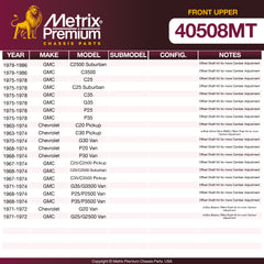 Metrix Premium Chassis Parts Front Upper Control Arm Shaft Kit 40508MT aftermarket car parts