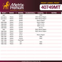 Metrix Premium Chassis Parts Front Lower Control Arm Bushing 40749MT aftermarket car parts