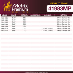 Metrix Premium Chassis Parts Front To Frame Stabilizer Bar Bushing Kit 41983MP OEM fit auto parts
