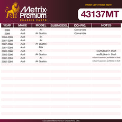 Metrix Premium Chassis Parts Front Left; Front Right Tie Rod End Assembly 43137MT OEM fit auto parts