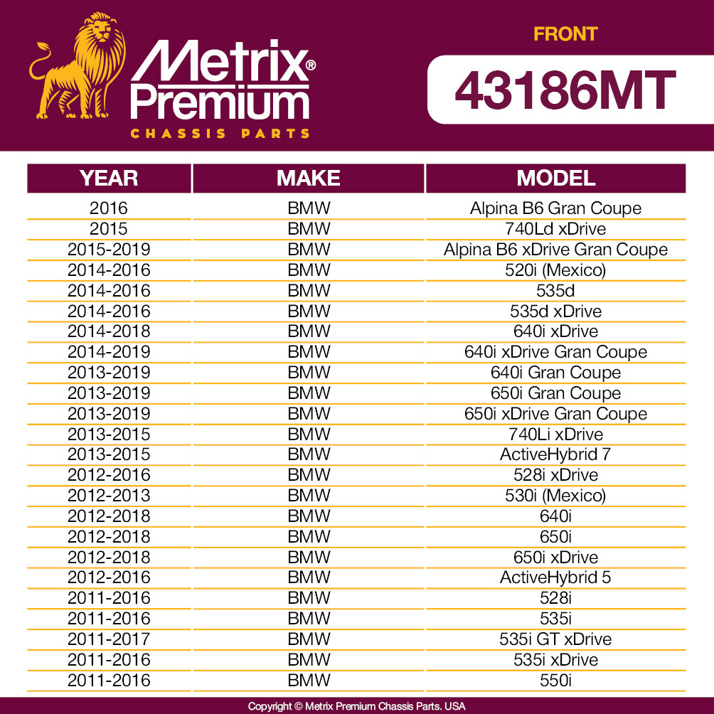 Metrix Premium Front Stabilizer Bar Link 43186MT OEM fit auto parts fitment compability