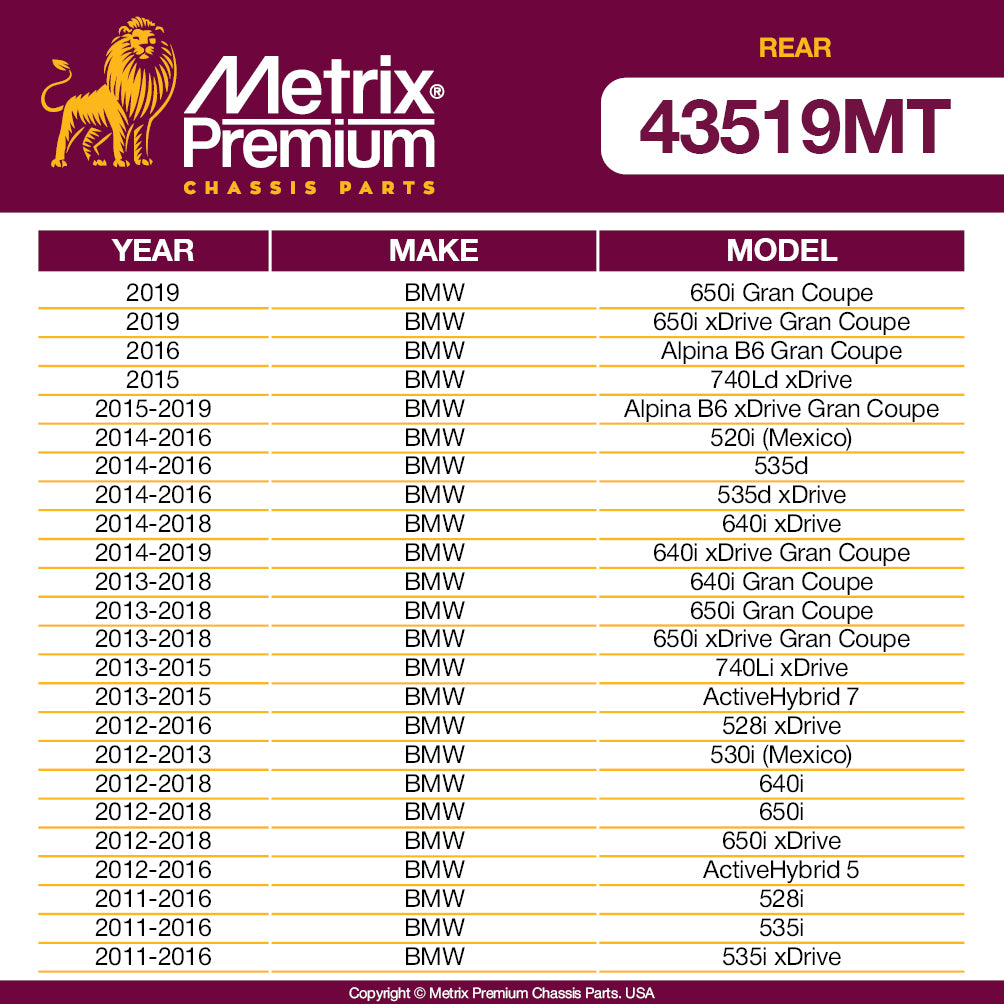 Metrix Premium Rear Stabilizer Bar Link 43519MT OEM fit auto parts fitment compability