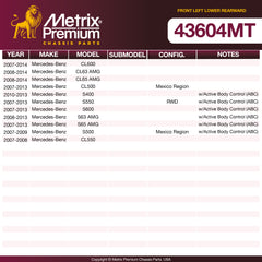 Metrix Premium Chassis Parts Front Left Lower Rearward Control Arm And Ball Joint Assembly 43604MT aftermarket car parts