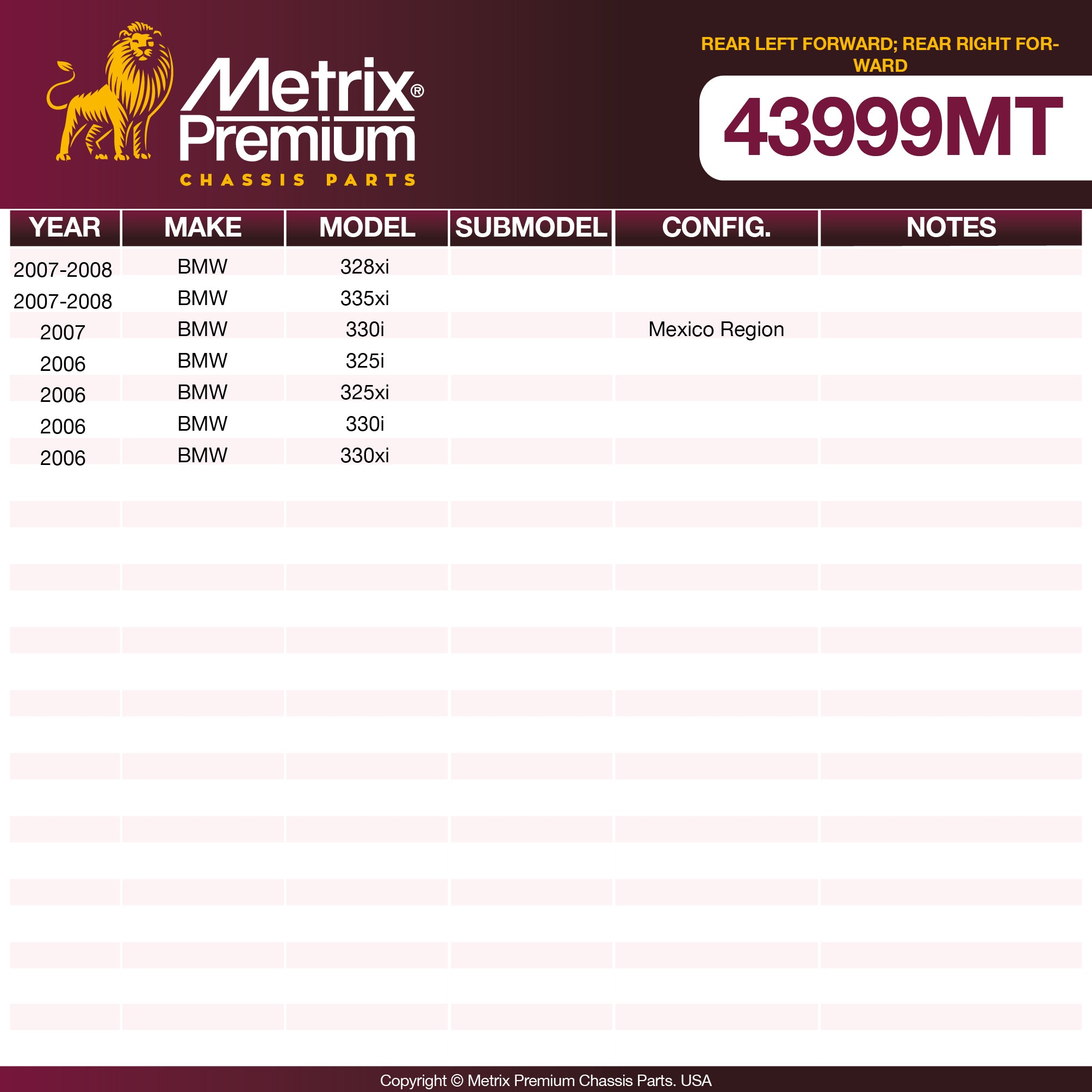 Metrix Premium Chassis Parts  suspension steering brake parts