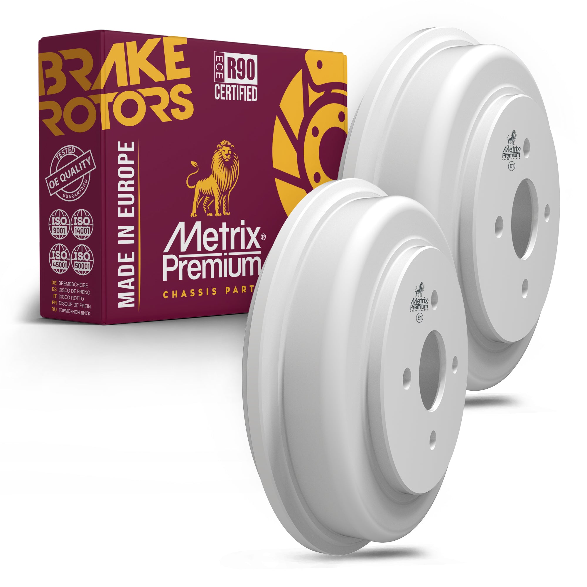 Metrix Premium Chassis Parts Rear Brake Drum Set 92023MT OEM fit auto parts