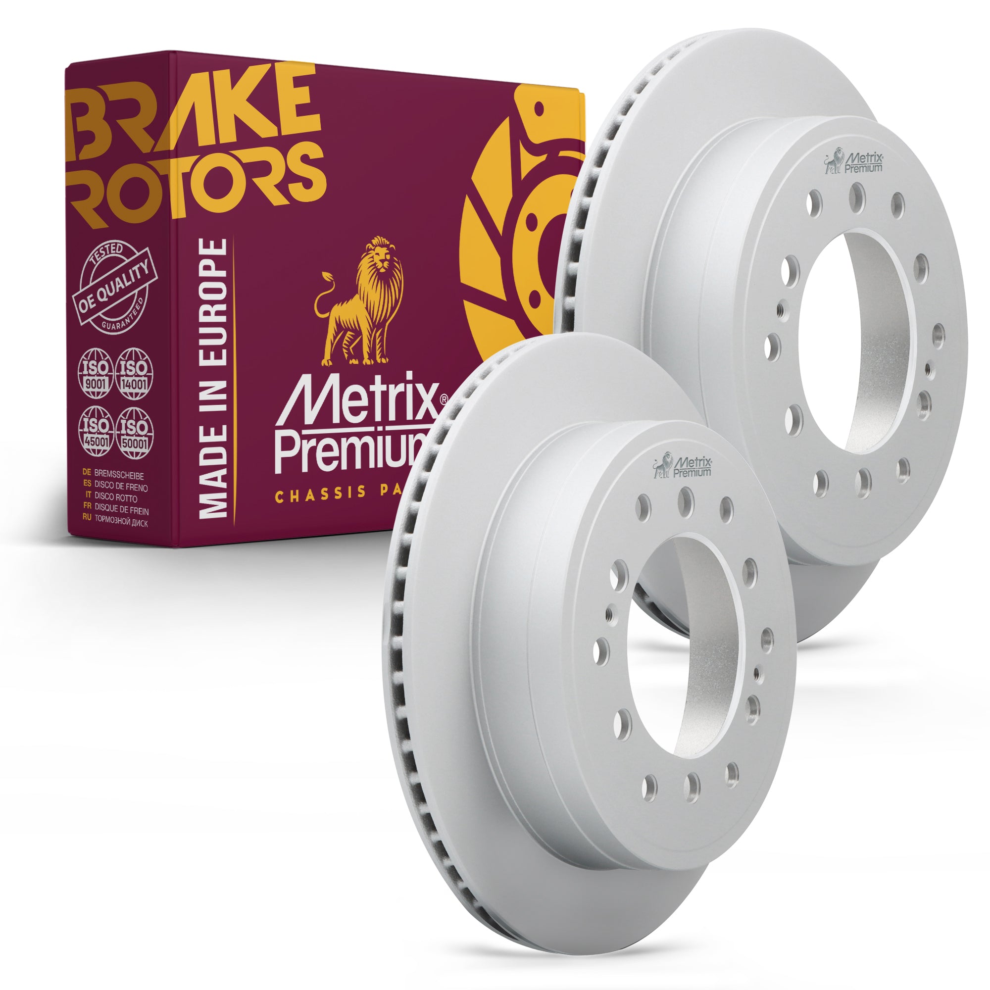 Metrix Premium Chassis Parts - 12.28 inch (312mm) 2 PC Rear Coated Vented Disc Brake Rotor Fits 2010-2014 Toyota FJ Cruiser, 2010-2021 4Runner, 2010-2022 Lexus GX460, 09.A334.21, Made in Europe