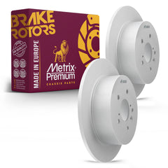 Metrix Premium Chassis Parts - 12.17 inch (309mm) 2 PC Rear Coated Solid Disc Brake Rotor Fits 2008-2013 Toyota Highlander, Replacement 08D44311, Made in Europe