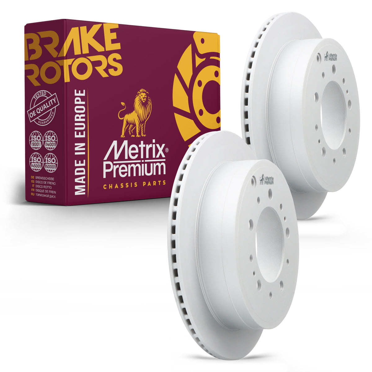 Metrix Premium Chassis Parts - 13.58 inch (345mm) 2 PC Rear Coated Vented Disc Brake Rotor Fits 2007-2021 Toyota Tundra, 2008-2011 Lexus LX570, 2013-2021 LX570, 2008-2021 Land Cruiser, 08-22 Sequoia