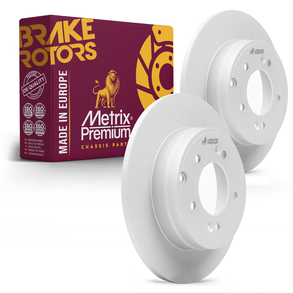 Metrix Premium Chassis Parts - 11.19 inch (284.15mm) 2 PC Rear Coated Solid Disc Brake Rotor Fits 2006-2010 Hyundai Sonata, 2010-2011 Hyundai Azera, 2014-2016 Kia Cadenza 08.A708.10, Made in Europe