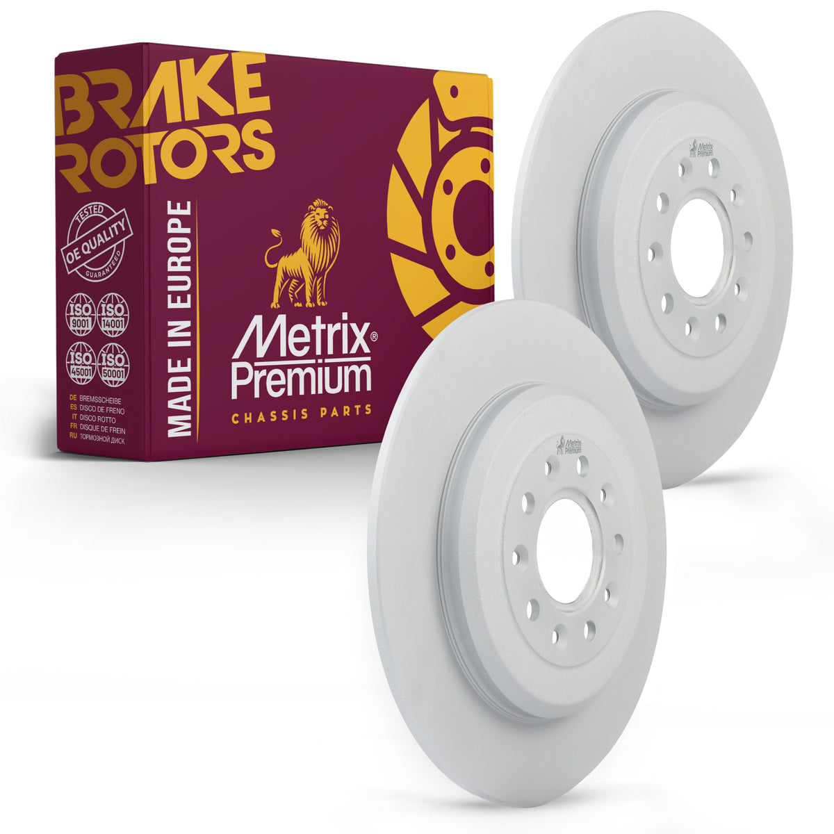 Metrix Premium Chassis Parts - 12.99 inch (330mm) 2 PC Rear Coated Solid Disc Brake Rotor Fits 2005-2007 Ford Five Hundred, 2005-2007 Freestyle, 05-07 Mercury Montego, 2008 Taurus/X, 2008 Sable