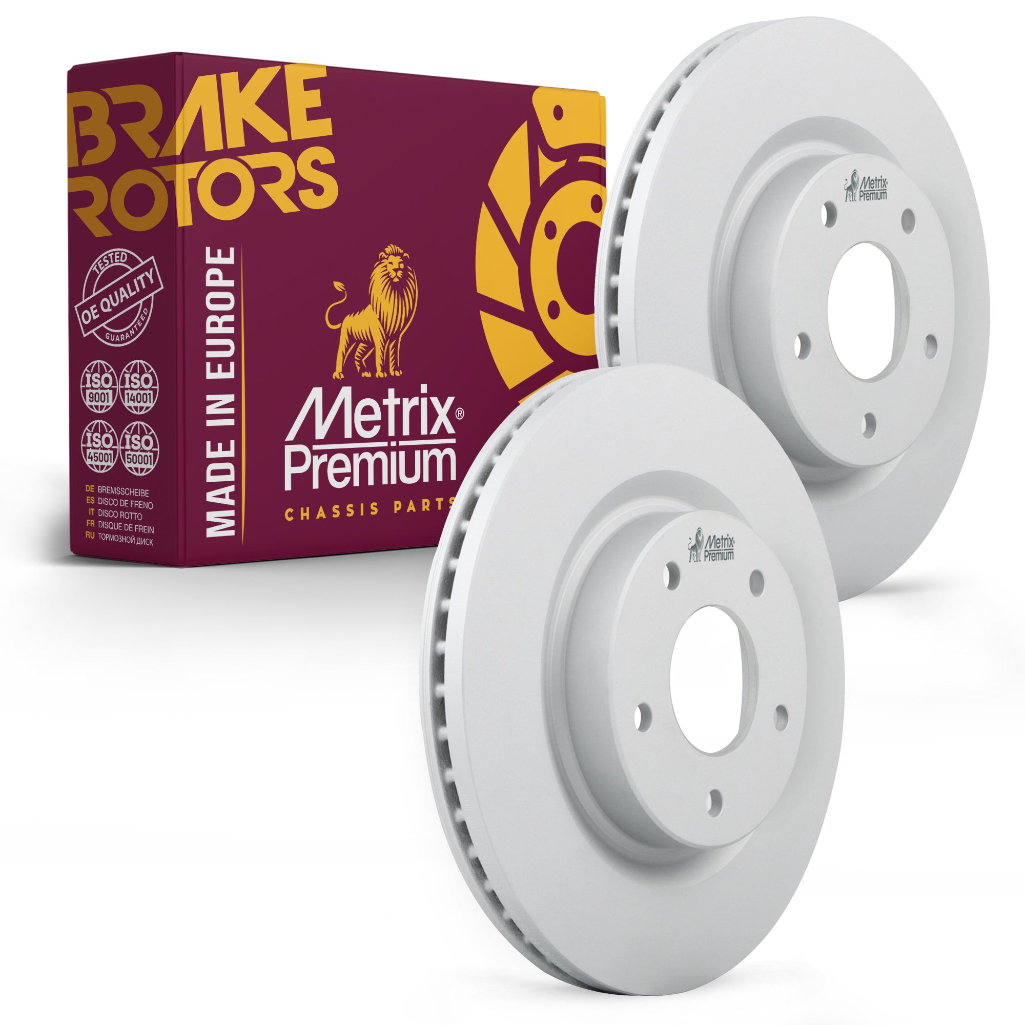 Metrix Premium Chassis Parts - 11.64 inch (295.75mm) 2 PC Front Coated Vented Disc Brake Rotor Fits 2007-2013 Nissan Altima, Replacement 09.B546.11, Made in Europe