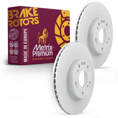 Metrix Premium Chassis Parts - 11.09 inch (281.7mm) 2 PC Front Coated Vented Brake Rotor Fits 2002-2004 Honda CR-V, Replacement 09.6752.20, Made in Europe